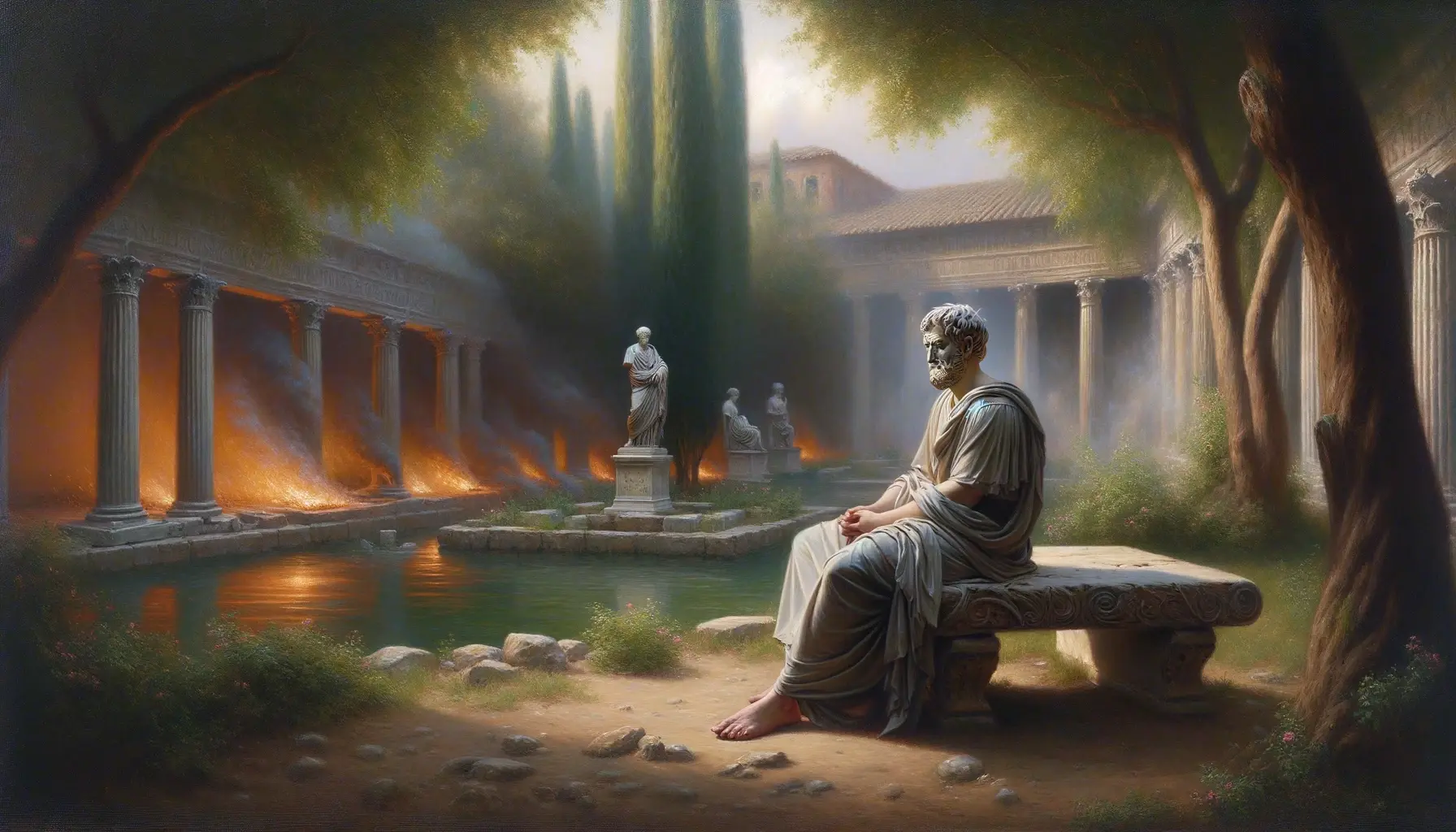 Seneca in a garden